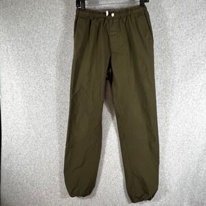 Gustin Jogger Pants Mens Small Olive Green Ripstop Cotton Made in USA Good